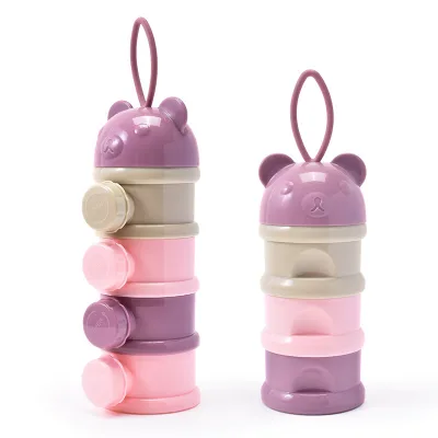 4 Layer Portable Baby Food Storage Box Infant Milk Powder Formula Dispenser Stackable Formula Container for Travel