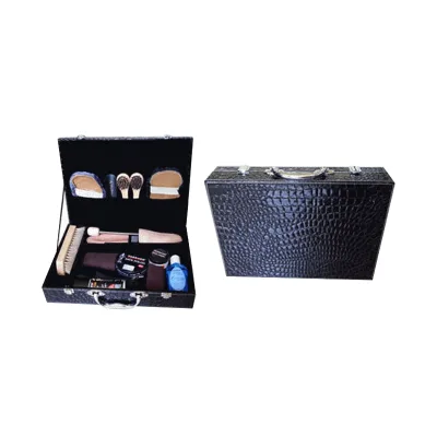 Geao crocodile Embossed Patent Leather Pack Shoe Shine Kit,leather Repair Kit