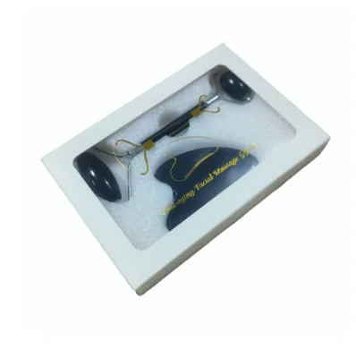 Set promocional belleza facial rodillo masajeador y tabla Gua Sha en caja regalo