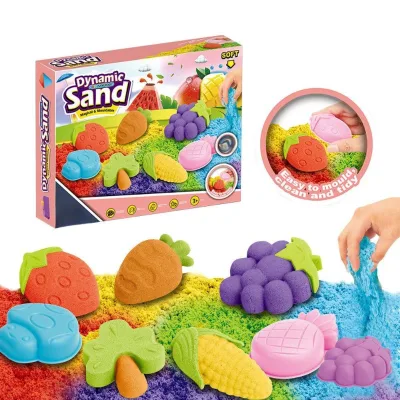 JITENG Toys Sand Storage Set Cake Ice Cream Suitcase Quartz Sand Moldable Color Dymatic Sand Playground Outdoor Toys