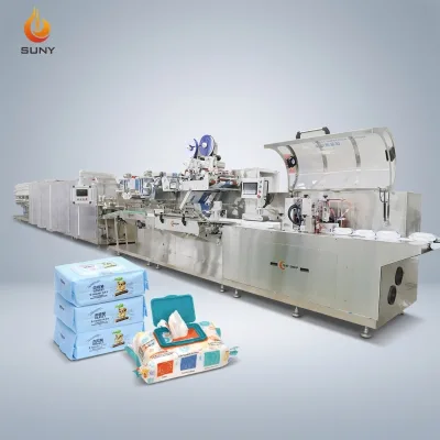 Suny SYT16 Small Roll Wet Wipe Full Production Line Z/C Folding System CE Certified Cosmetic Remover Wet Tissue Machine