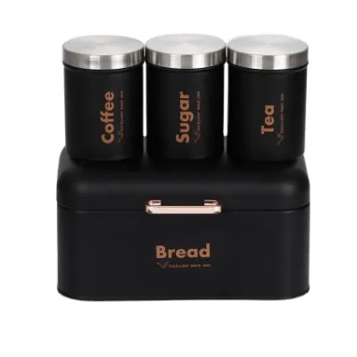 Space Saving Storage Boxes Black Bread Boxes Modern Galvanized Metal Bread Boxes