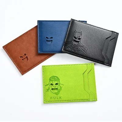New Hero Squad Bat Face Shaped Card Pack Card Cover PU Card Slot Multi Functional Card Clip Card Pack Credit Card