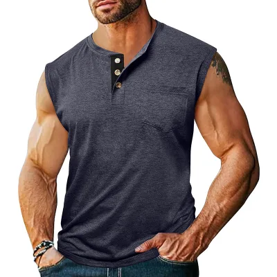 Custom Logo Plus Size Men's Tank Tops Summer Sports Solid Gym Shirt Casual Knitted Sleeveless Tank Top