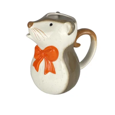 Creative Otter Pitcher , 750 ml Ceramic Pitcher with Handle , Animal Jug for water ,juice