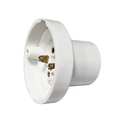 E27 Screw Batten Holder, Brass Threaded Socket, Bakelite/Plastic Housing, Surface Mount, Black/White, Ceiling Wall Light Base