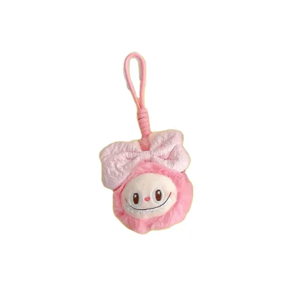 Linda High Quality Plush Cute Labubu Doll Doll Pendant Keychain Bow Rabbit Plush Doll Keychain Bag Charm Animal Plushies