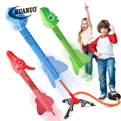 Kids Rocket Launcher for Kids with 3 Foam Dinosaurs Launch Pad Outdoor Toys