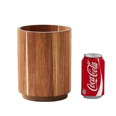 Wholesale Carved Acacia Wood Countertop Racks 360 Rotating Cooking Utensil Holders French Country Dishwasher Safe Kitchenware