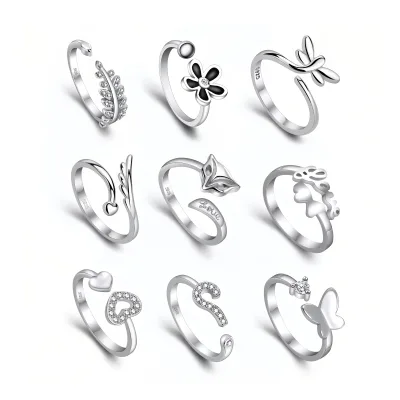 Trendy Open Rings Collection: Unique Styles Featuring Floral, Fauna & Sparkling Stones