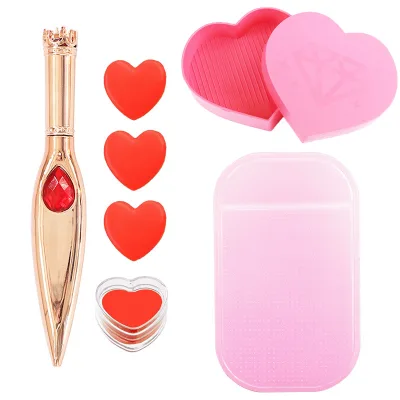 Diamond Painting New Drill Pen with Big Gem Diamond with Heart Wax Sticky Mat Tool Kit Set Diy Sticky Pen