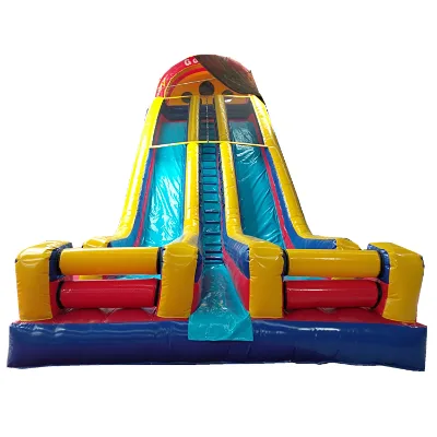 Double Lane Inflatable Zip Line Inflatable WaterSlide Dry Slide for Playground