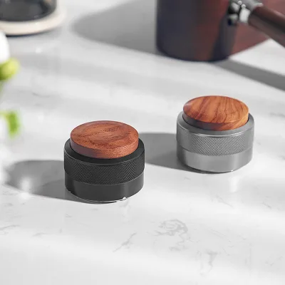 Eco-Friendly Walnut Lid 304 Stainless Steel Base Constant Pressure 58mm Coffee Tamper