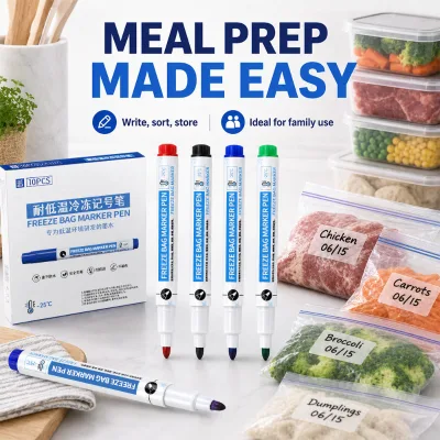 Freezer Marker Safe Marker Pen with Drying Oil Based Inks Design for Refrigerator and Food Packaging Labeling Color Coding