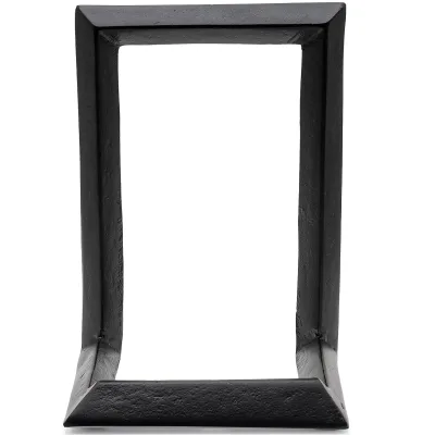 Tall Industrial-Style Metal Photo Frame Holder & Plate Display Stand Easel, Matte Black