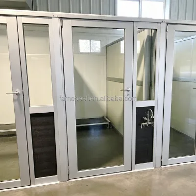 Premium Aluminum Tempered Glass Dog Kennel Rust Proof Durable for Indoor Outdoor All Weather