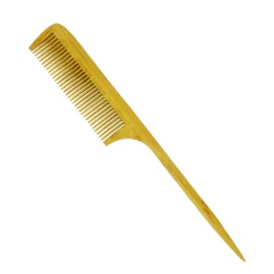 Bamboo Rat Tail Comb with Fine Teeth for Teasing and Post Styling - Anti-Static Tool for Curly Hair for Women and Men