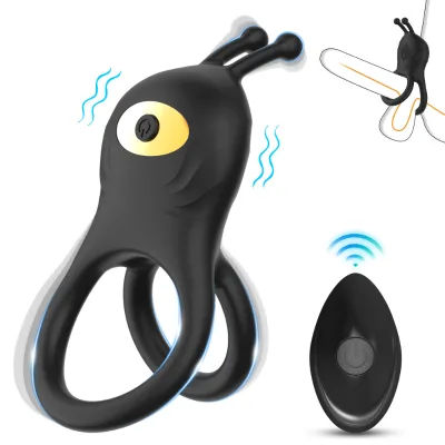 10 Frequency Wireless Remote Control Cum Locking Ring Sleeve Couple Sharing Vibrating Double Ring Penis Exerciser Adult Products