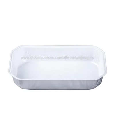 Custom Logo 170*98mm Coated Airplane Catering Service Aluminum Foil Food Container with Lid