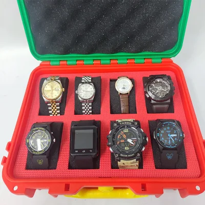 Customizable Hard Plastic Watch Case with Leather Grip Convenient Tool Storage for Easy Transport