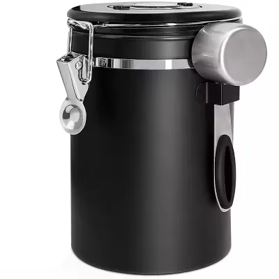 Durable 304 Stainless Steel Coffee Powder Storage Coffee Bean Storage Tank With Spoon Airtight Coffee Canister
