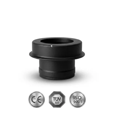 Stainless Steel Double Wall Chimney Pipe Spigot Adapter Single to Twin Wall Flue Connector for Wood Pellet Stove