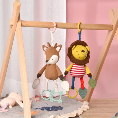 wolife Baby Push Lathe Hanging Sensory Soft Cartoon Stuffed Animal Plush Toys Soothing 100% Cotton Pendant Car Hanging 0-4 Years