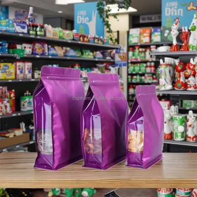 250g 500g 1kg Wholesale Matte Printed Zip Lock Aluminum Foil Flat Bottom Pouch Food Packaging Bag with Side Window