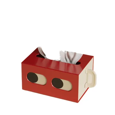 Big Eyed Plastic Cute Tissue Holder Portable Living Room & Car Paper Box Creative and Funny Design