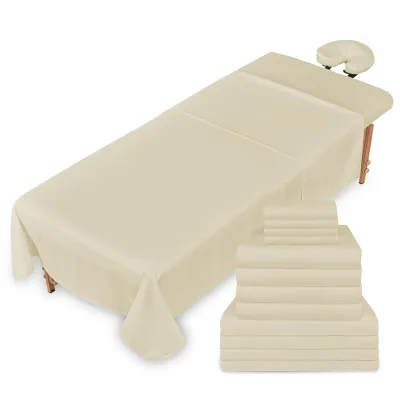 Microfiber Spa Bed Sheets 3-Piece 4-Set Oil-Resistant Soft Accessory Wrinkle-Free  Massage Table Cover