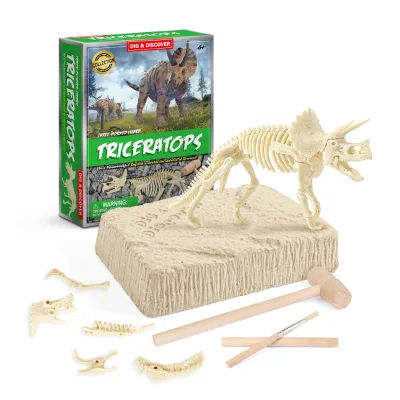 Archaeology Week Paleontology Dinosaur Skeleton Puzzles Toys Dino Model Kids Digging Triceratop Toy Triceratops Dinosaur