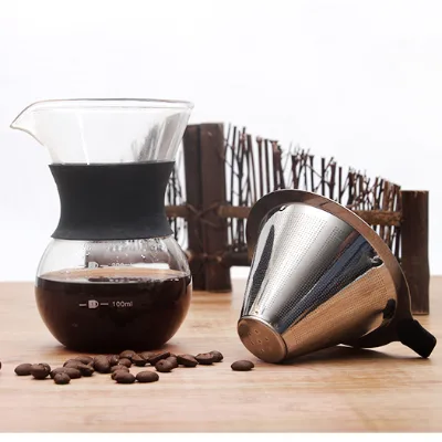 European Unique Glass Coffee Maker with Strainer Custom Logo for Home Office or Restaurant for Hot!