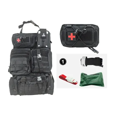 Modular MOLLE First Aid System Bestreat Heavy-Duty 1000D Nylon Pouches-Customizable Medical Kit for Car Home Outdoor Use.