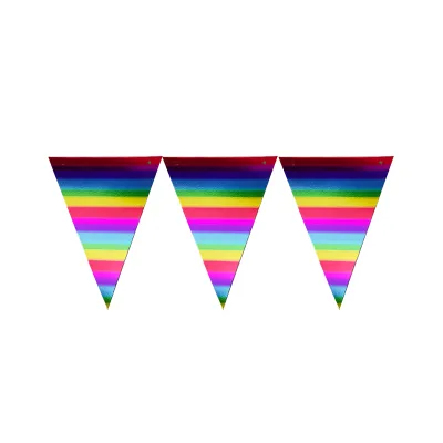 Hot Sale Rainbow Triangle Flags Pennant Banners Custom Multicolor for Birthday Party Decoration