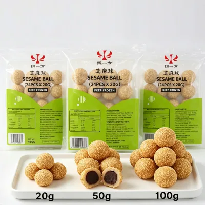 Frozen Sesame Balls 20g Vegan Chinese Pastry with Halal Certification Sweet Stuffed Snack for Wholesale