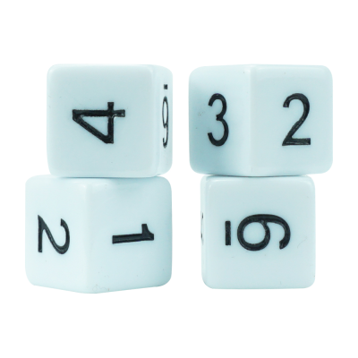 Dice Factory Wholesale 16mm White Acrylic Dice Black Engraved Large Numbers Game Accessories Dice for Casino Gambling Game