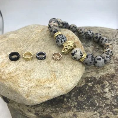 316l Stainless Steel Manufacturer Personalized Leather Cord Jewelry Making Hoop Spacer Round Beads Leather Cord Jewelry Making