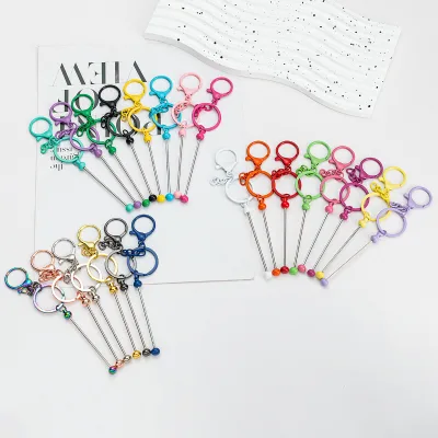 DIY Beaded Mental Keychain  Wholesale Graduated Color  Various Colors  Handmade Beadable  Highly Popular in Europe and America