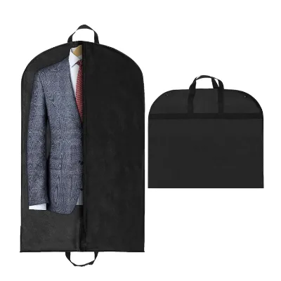 High Quality Premium Foldable Non-Woven Garment Cover Bag Large Capacity Jacket Coat Dress Suit Organizer Custom Logo Storage