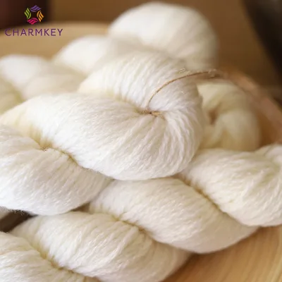 100% Wool Fancy Yarn Twisted Eco-Friendly White Black for Hand Knitting & Sewing Skein Yarn Hand Dying