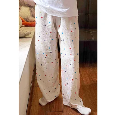 Personality Cute Print Casual Pajama Pants Female Spring Autumn 2023 New Thin Loose Pants