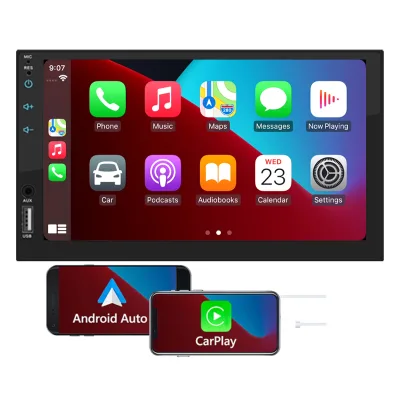2 Din Android 10.0 7 Inch Capacitive Touchscreen Car Radio With WIFI GPS Support SD USB AM FM Radio Carplay
