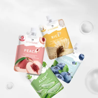 Custom Logo New Arrival Bubble Mask Mud Melon Peach Cucumber Deep Cleansing Exfoliating Mud Face Clay Mask