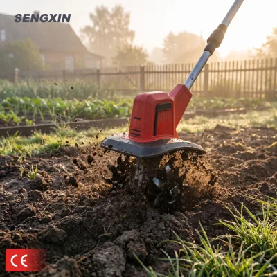 18V Cordless Electric Tiller Cultivator | Brushless Motor | Portable Garden Soil Rotary Hoe | 3-in-1 Weeding Digging Loosening