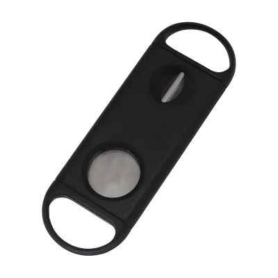 Wholesale Stainless Steel and Plastic Round Guillotine Foldable Durable Portable Travel Cigar Cutter with Custom Logo