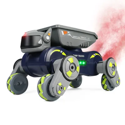 2024 Hot Sale RC Robot Dog Toy High Speed Transport Car  Light Spray Loading Remote Control Toys Mechanical Dog Rc Robot Car