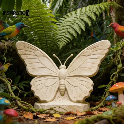 Running Man Made Stone butterfly Design for Park Landscape Outdoor Decor Giant Stone Decor Artificial Sandstone