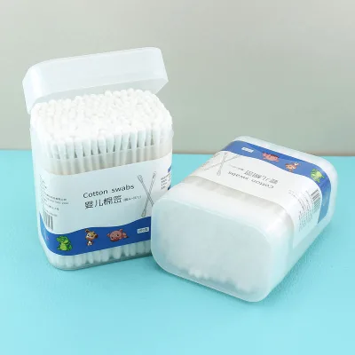 200pcs Cotton Buds Premium Organic Baby Disposable Double-Ended Cotton Swabs High-Quality Fine-Ear Pickaxe Cotton Swabs