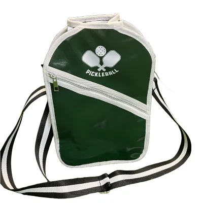 PU Leather Waterproof Sports Shoulder Gym Bag Green Pickleball Duffle Bag Pickleball Tote Bag