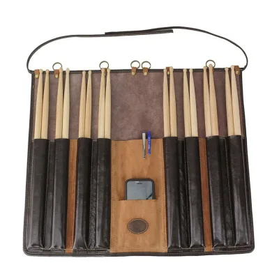 Heavy Waxed Canvas Carrying Bag Holder Leather Onstage Drum Stick Bag